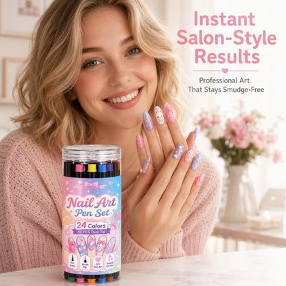 🌸Last Day Buy 2 Get 1 Free🌈24 Colors Dual Ended Nail Art Pens Set