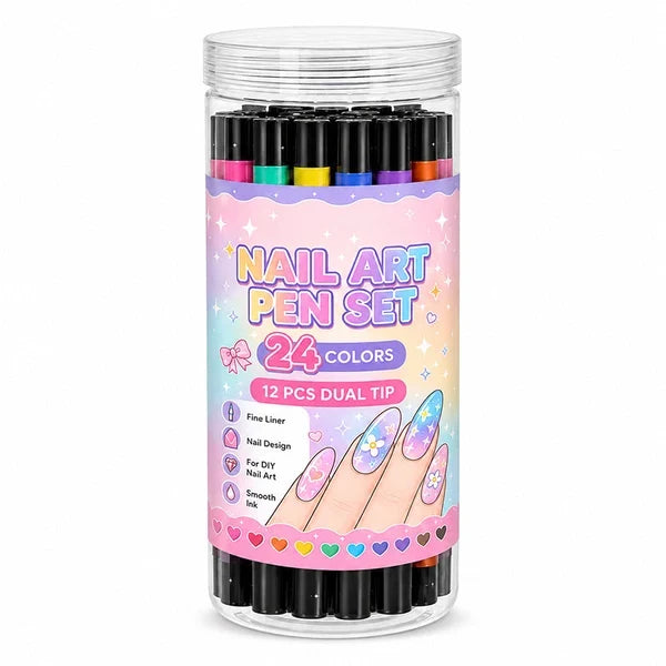 🌸Last Day Buy 2 Get 1 Free🌈24 Colors Dual Ended Nail Art Pens Set